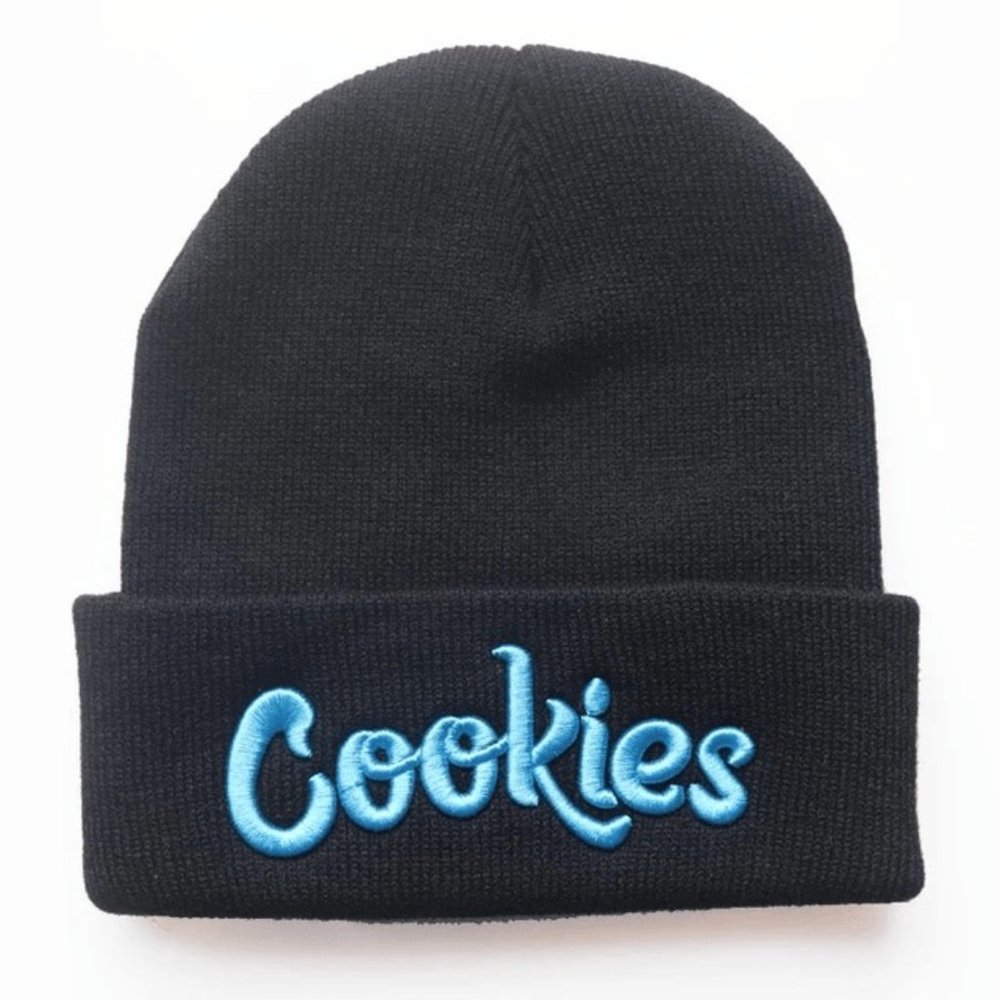 WOMENS COOKIES ORIGINAL MINT EMBROIDERED KNIT BEANIE (Black w/Blue)